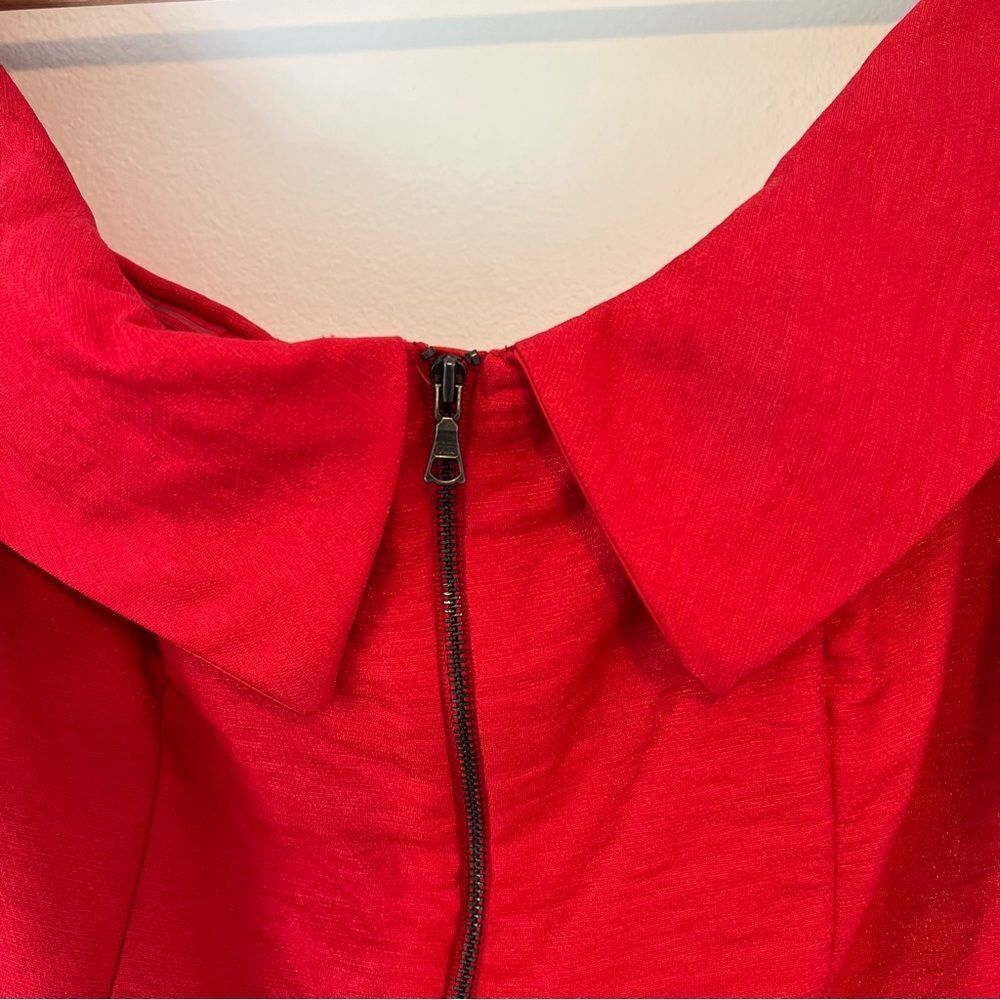 Bardot Devlin Twist Mini Dress in Lipstick Red Size 10 / L Off The Shoulder