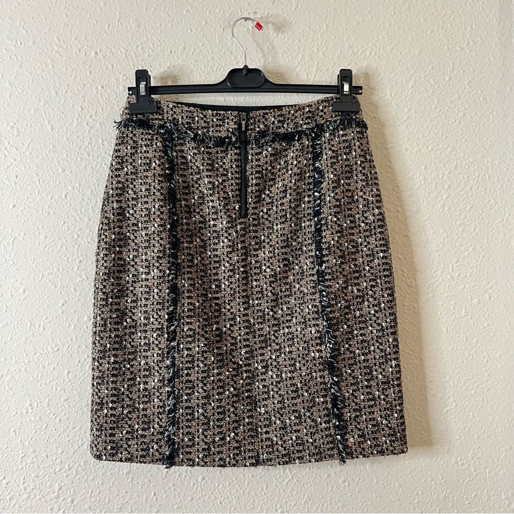 Tory Burch Tweed Mini Pencil Skirt Size 6 in Brown / Tan Wool Blend