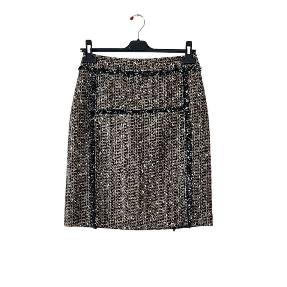 Tory Burch Tweed Mini Pencil Skirt Size 6 in Brown / Tan Wool Blend