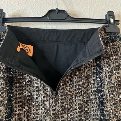 Tory Burch Tweed Mini Pencil Skirt Size 6 in Brown / Tan Wool Blend