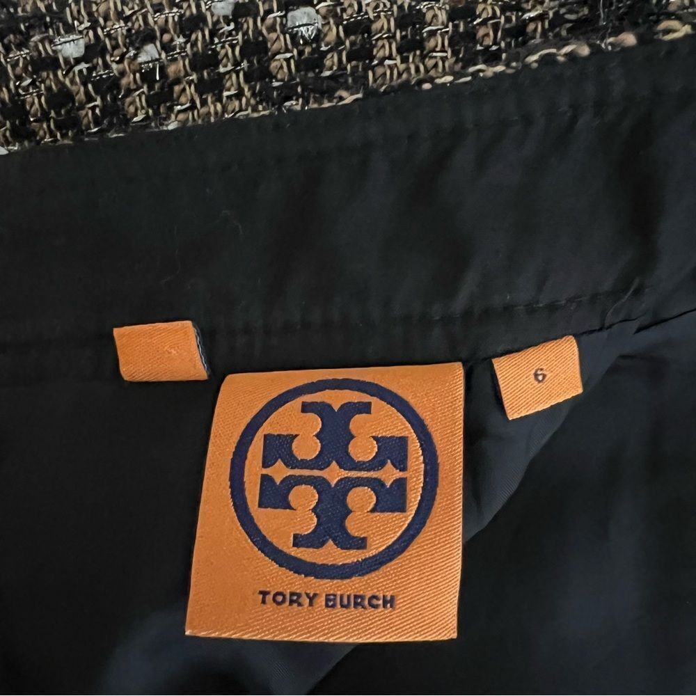 Tory Burch Tweed Mini Pencil Skirt Size 6 in Brown / Tan Wool Blend