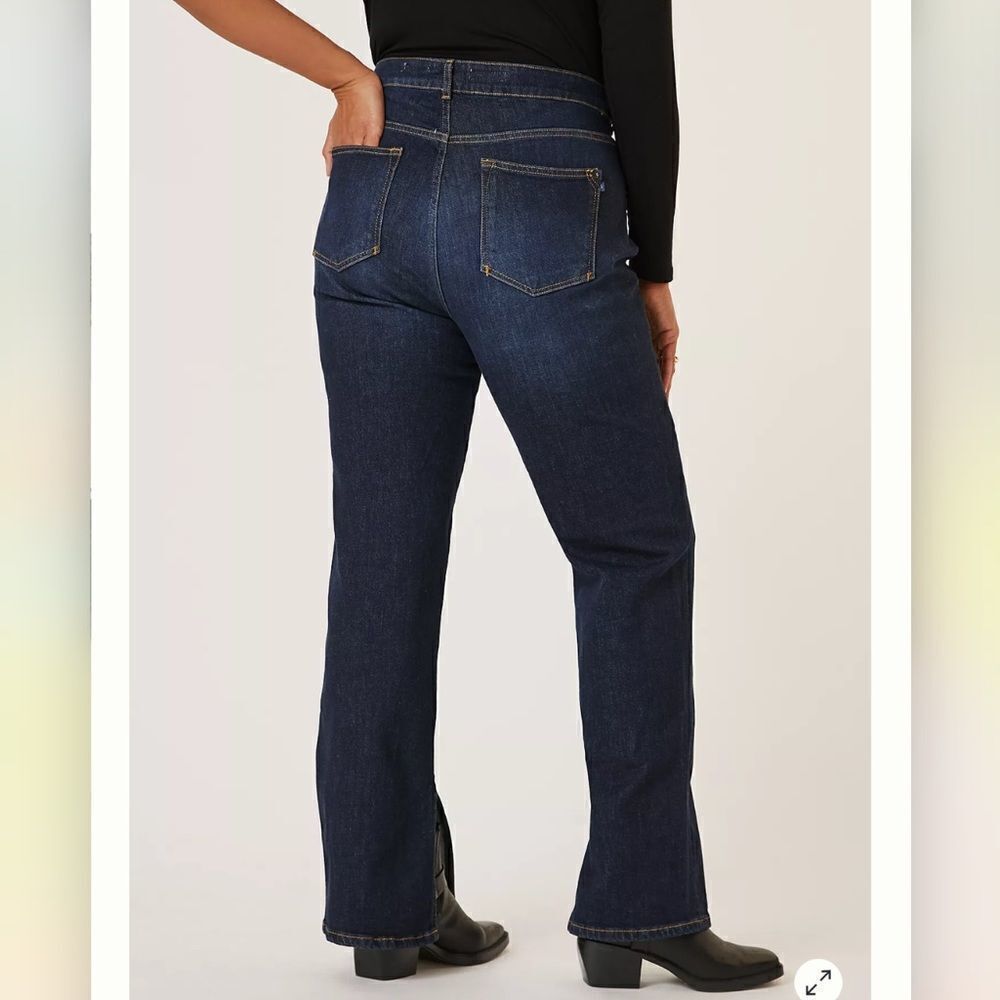 Anthropologie Pilcro The Split Dark Wash Straight Jeans NEW Size 32