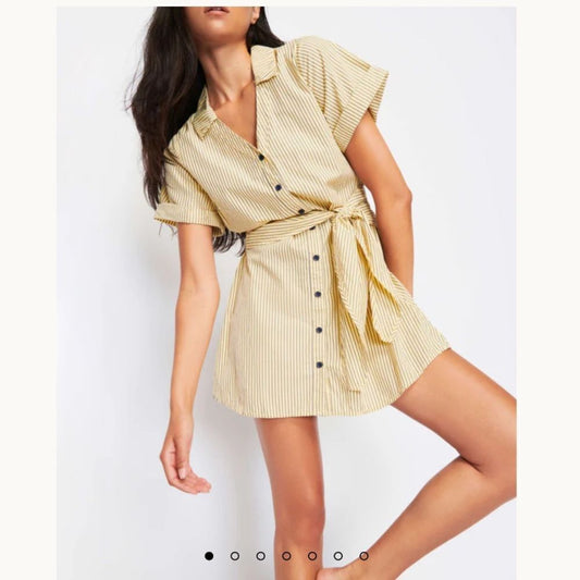 Nation LTD Nida Striped Mini Shirt Dress Size Medium