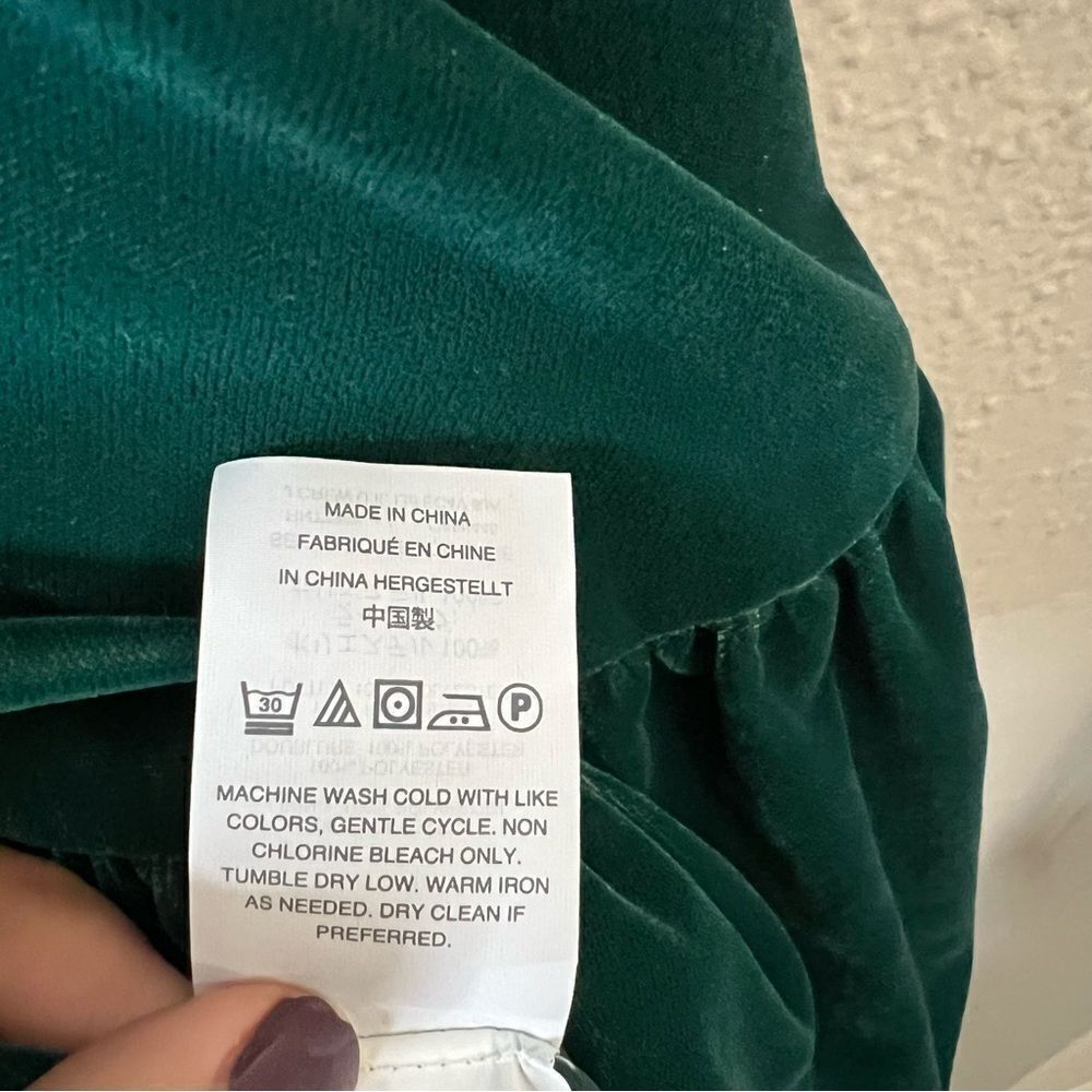 J. Crew Velvet Ruffle Hem Sleeveless Mini Dress in Emerald Green NEW Size 14