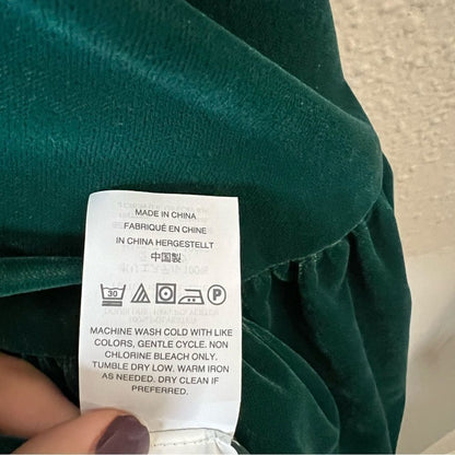 J. Crew Velvet Ruffle Hem Sleeveless Mini Dress in Emerald Green NEW Size 14