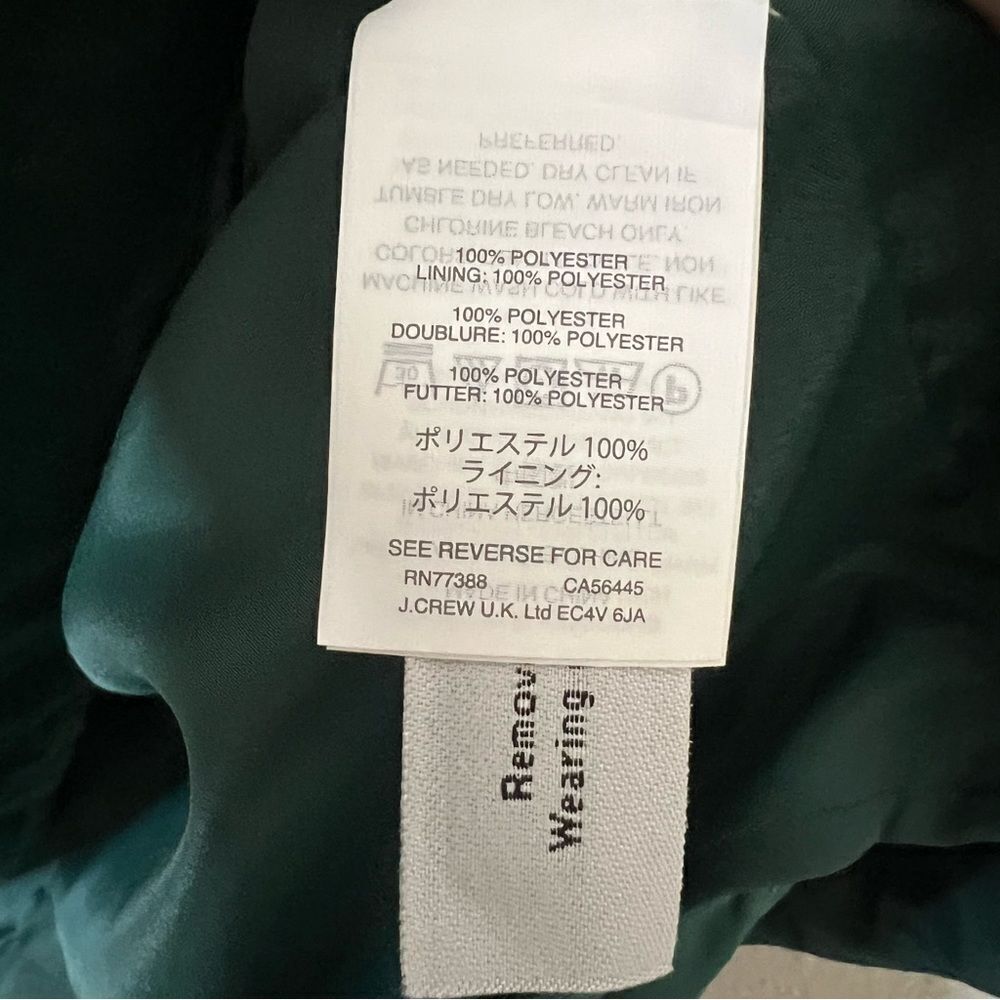 J. Crew Velvet Ruffle Hem Sleeveless Mini Dress in Emerald Green NEW Size 14