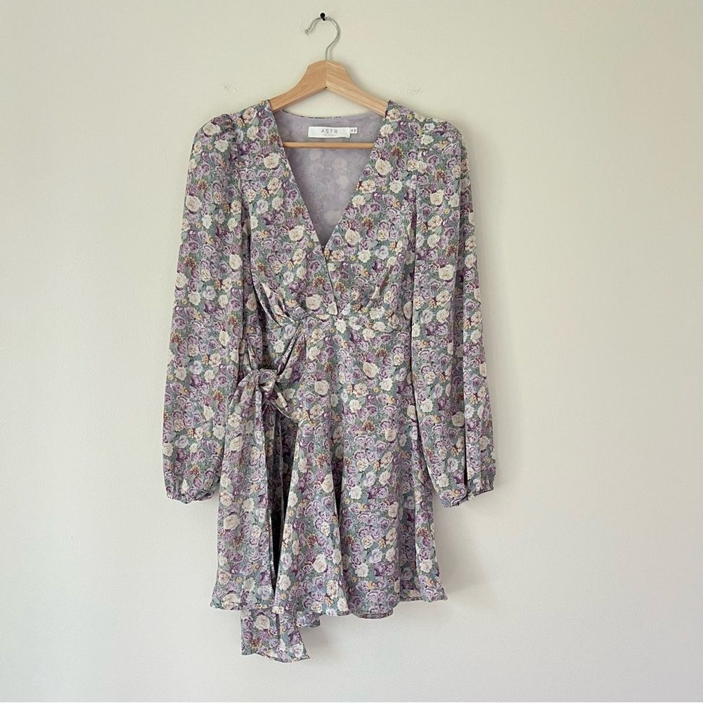 ASTR The Label Floral Mini Dress Long Sleeve