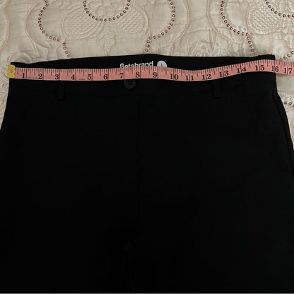 Betabrand Black Straight Leg Classic Dress Pant Yoga Pants Size L Petites
