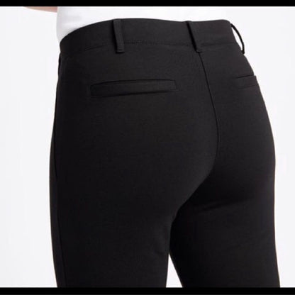 Betabrand Black Straight Leg Classic Dress Pant Yoga Pants Size L Petites