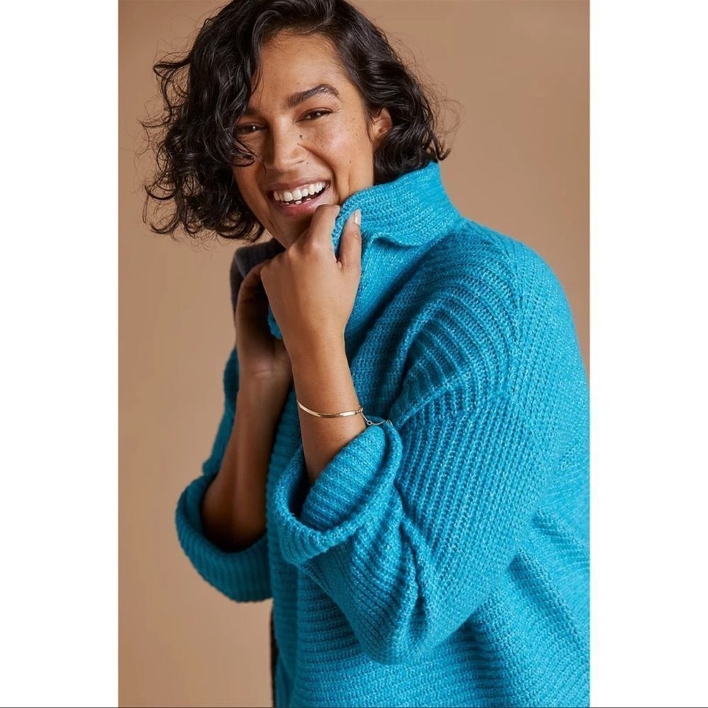 Anthropologie Pilcro Cowl Neck Sweater Aqua