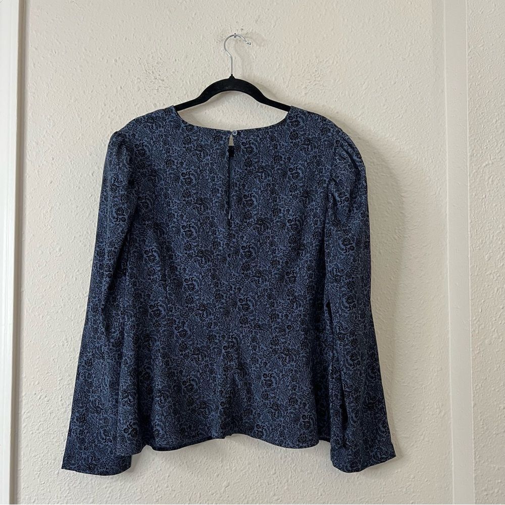 Express Puff Sleeve Floral Blouse Size XL Long Sleeve