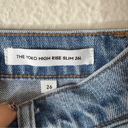Aritzia Denim Forum The Yoko High Rise Slim Jeans Size 26L