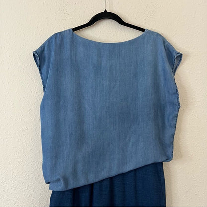 Anthropologie Amadi Denim Chambray Sandy Tuck Dress Size Medium