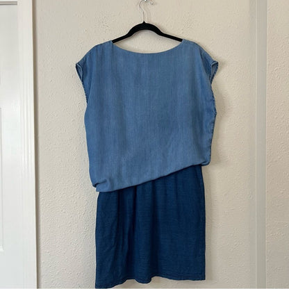 Anthropologie Amadi Denim Chambray Sandy Tuck Dress Size Medium