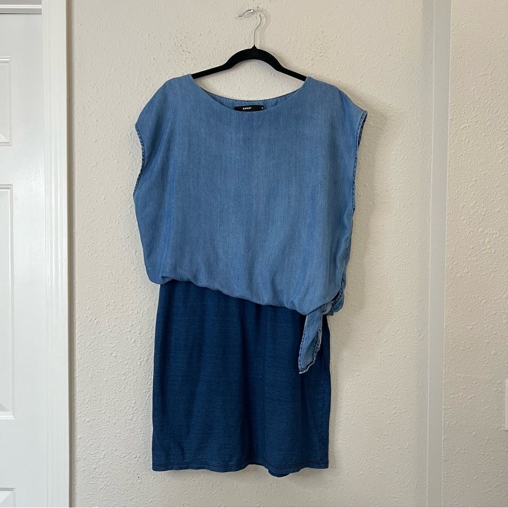 Anthropologie Amadi Denim Chambray Sandy Tuck Dress Size Medium