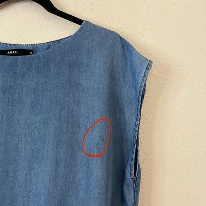 Anthropologie Amadi Denim Chambray Sandy Tuck Dress Size Medium