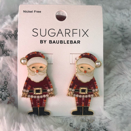 NEW Sugarfix By BaubleBar Santa Claus Earrings