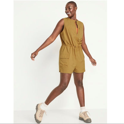 Old Navy StretchTech Sleeveless Zip-Front Cargo Romper