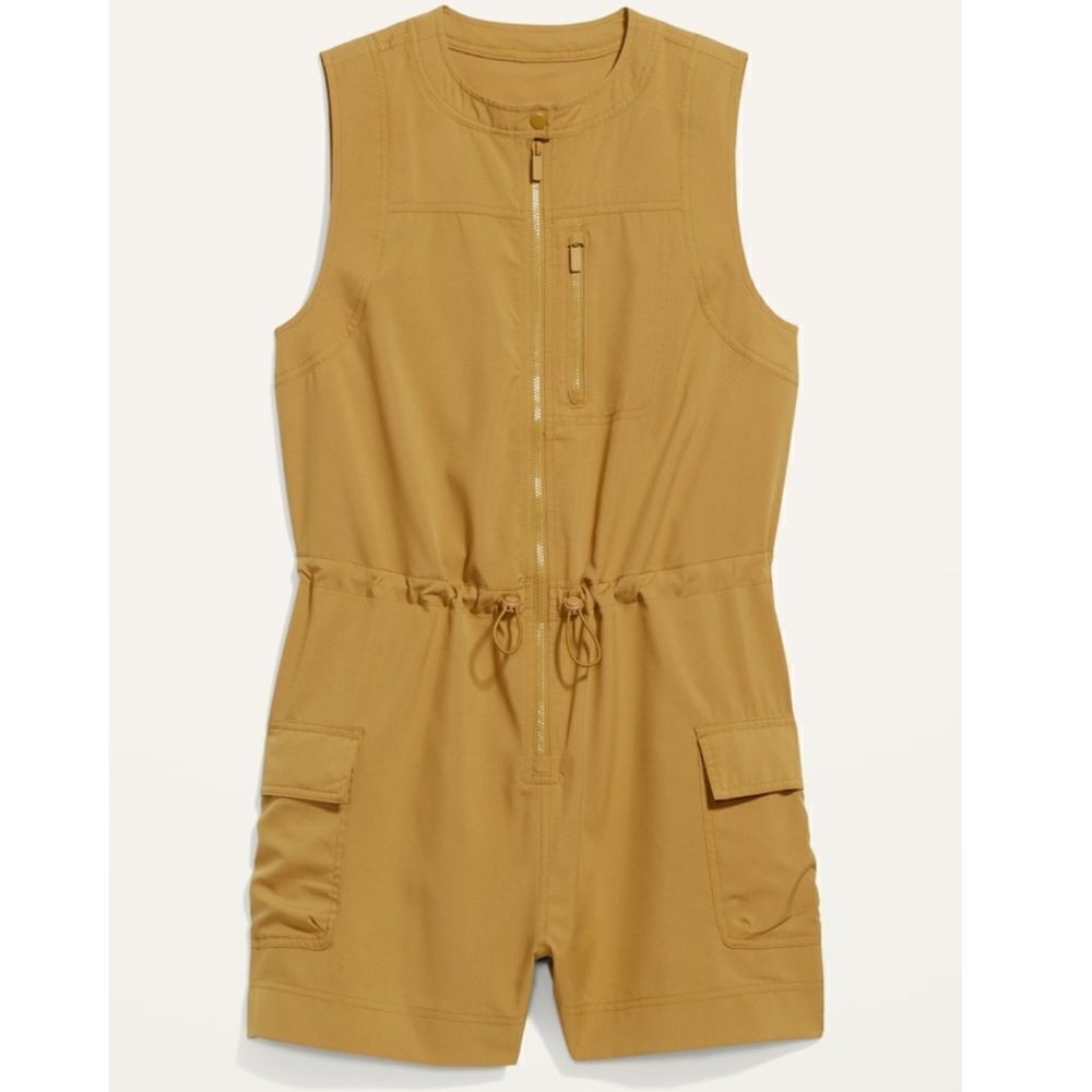 Old Navy StretchTech Sleeveless Zip-Front Cargo Romper