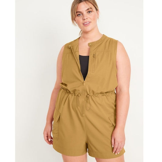Old Navy StretchTech Sleeveless Zip-Front Cargo Romper