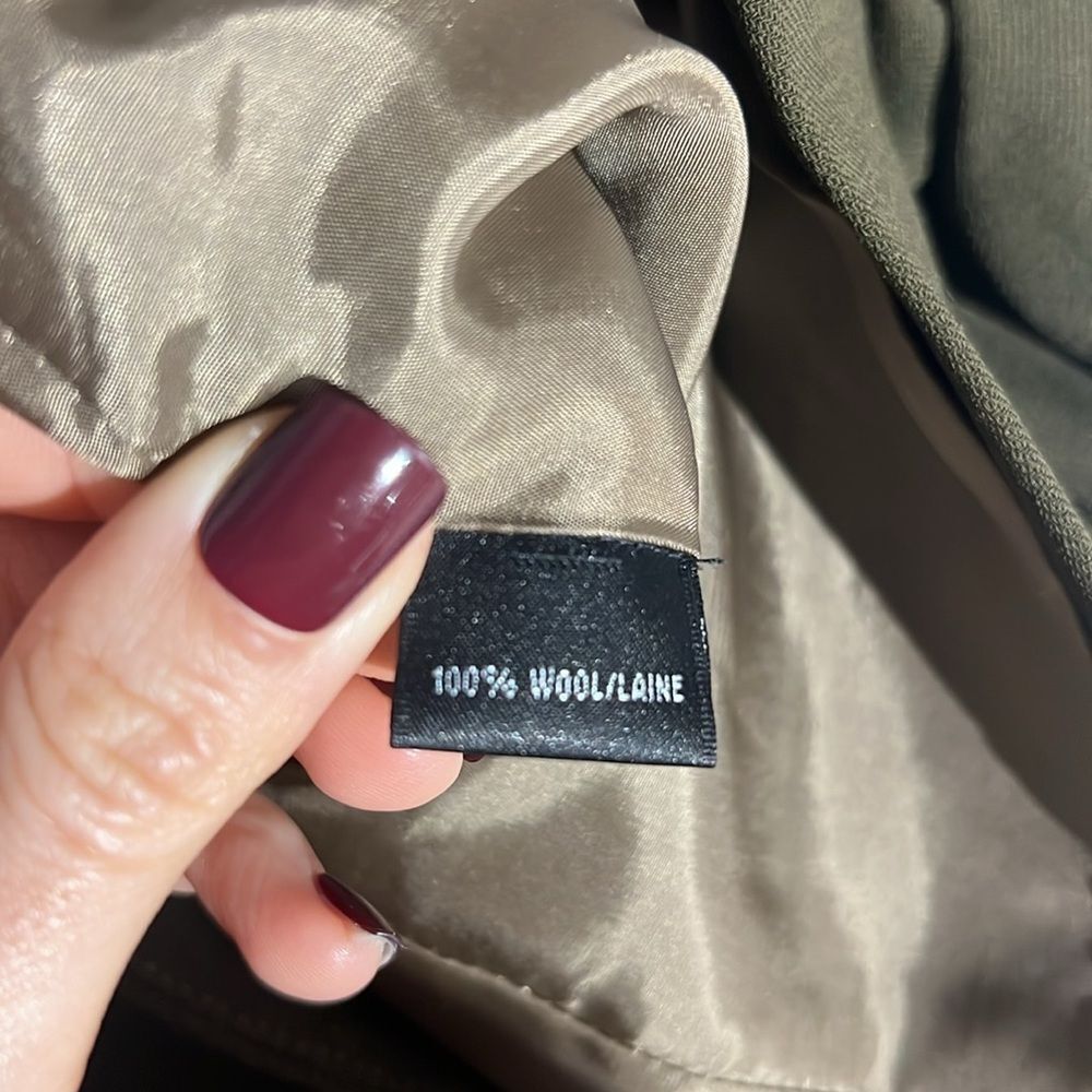 Lafayette 148 New York Wool Blazer Size 10 Olive Green