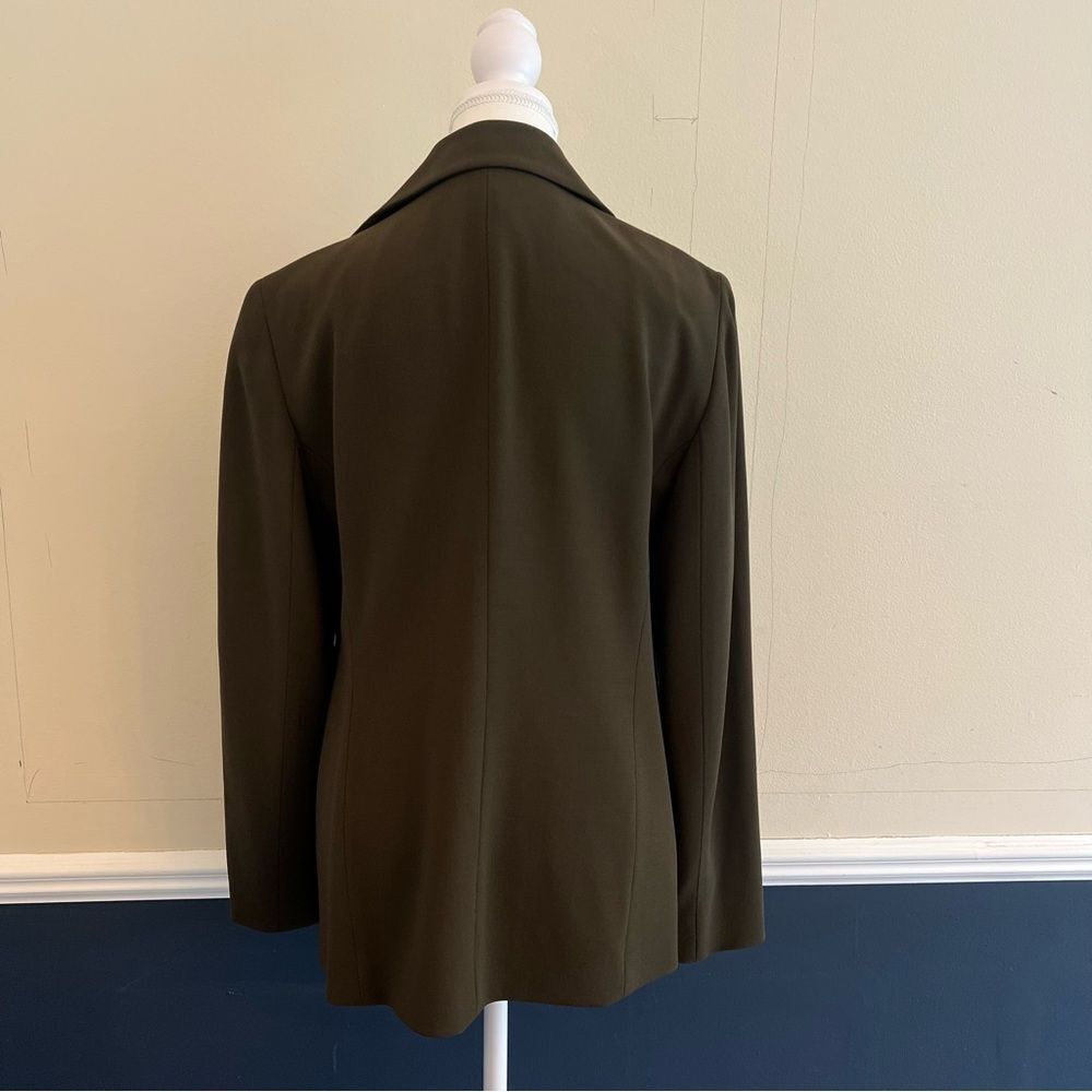 Lafayette 148 New York Wool Blazer Size 10 Olive Green