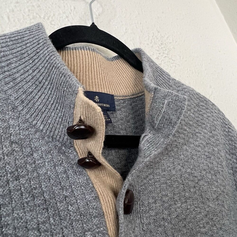 Brooks Brothers Gray Lambswool  Shawl Collar Sweater Men’s Size Large