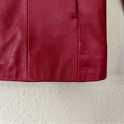 SIENA 100% Leather Red Blazer Jacket| Size 6