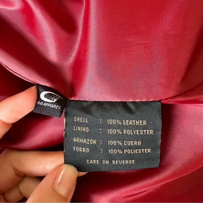 SIENA 100% Leather Red Blazer Jacket| Size 6
