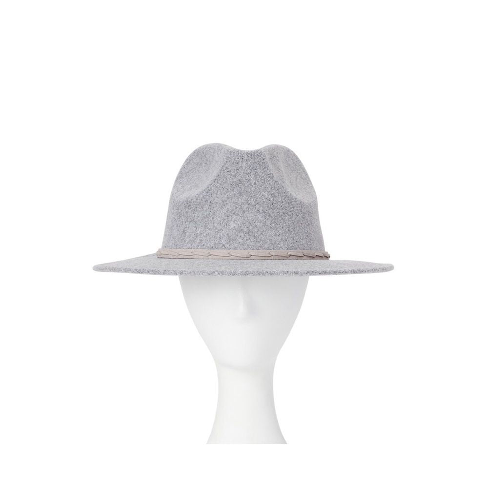 Grey Wide Brim Fedora Hat