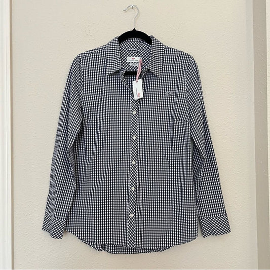 Vineyard Vines Gingham Chilmark Classic Button Down Shirt NEW Size 6