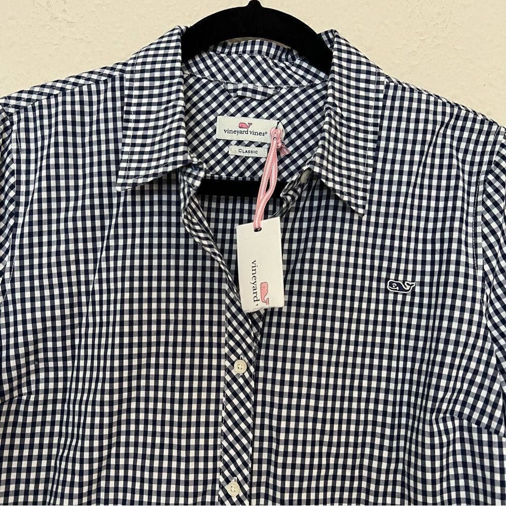 Vineyard Vines Gingham Chilmark Classic Button Down Shirt NEW Size 6