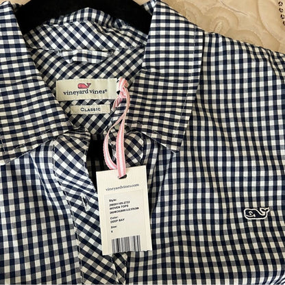 Vineyard Vines Gingham Chilmark Classic Button Down Shirt NEW Size 6