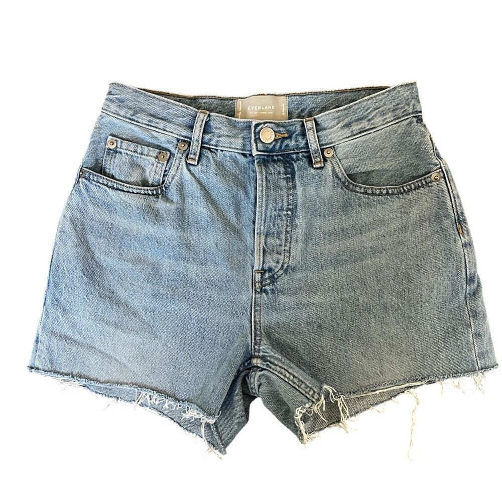 Everlane The Relaxed 90s Jean Denim Shorts Size 26 Light Wash 3”