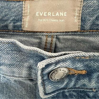 Everlane The Relaxed 90s Jean Denim Shorts Size 26 Light Wash 3”