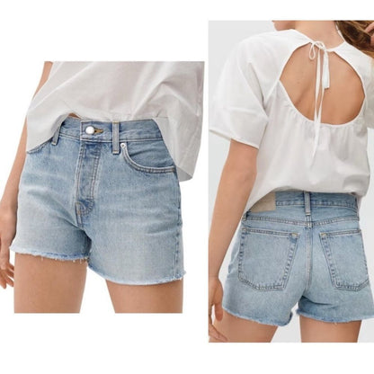 Everlane The Relaxed 90s Jean Denim Shorts Size 26 Light Wash 3”