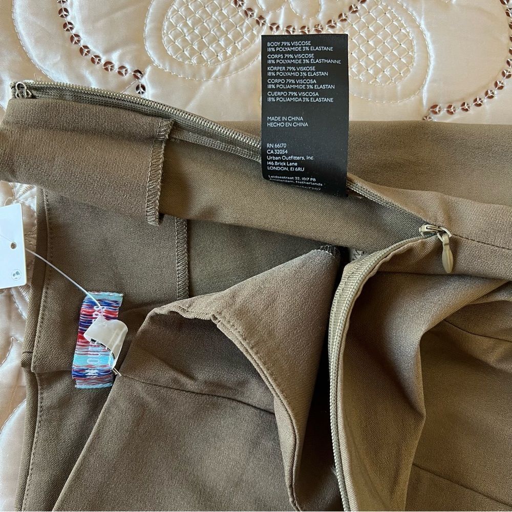 Urban Outfitters Olive Green Front Slit Flare Pants NEW Size 2