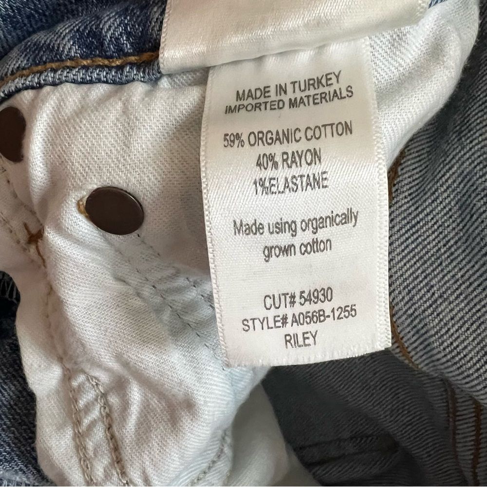 AGOLDE Riley High Rise Straight Crop Jeans Size 26 Medium Wash Distressed