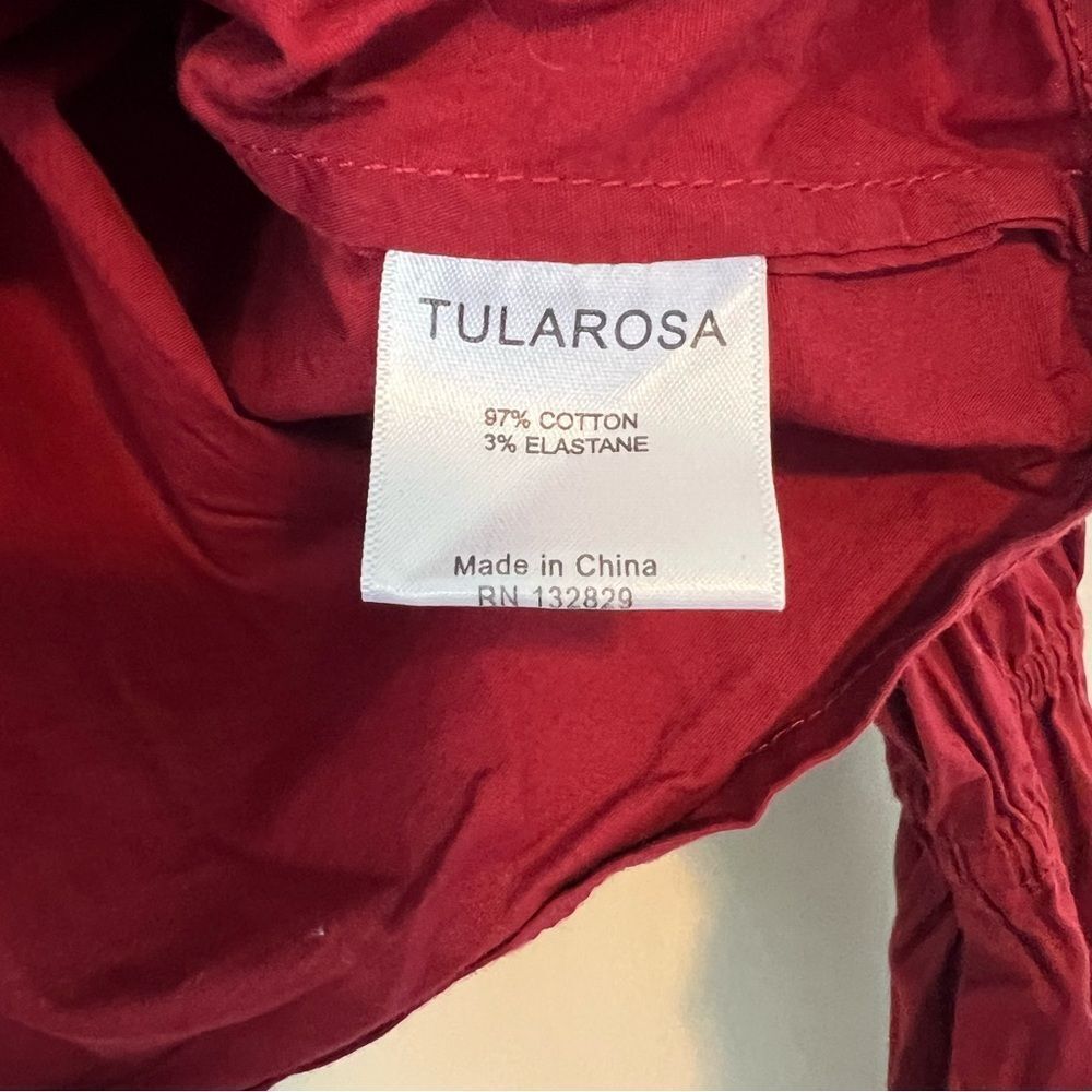 Tularosa Ava Cinched Long Sleeve Crop Top in Wine Size Small