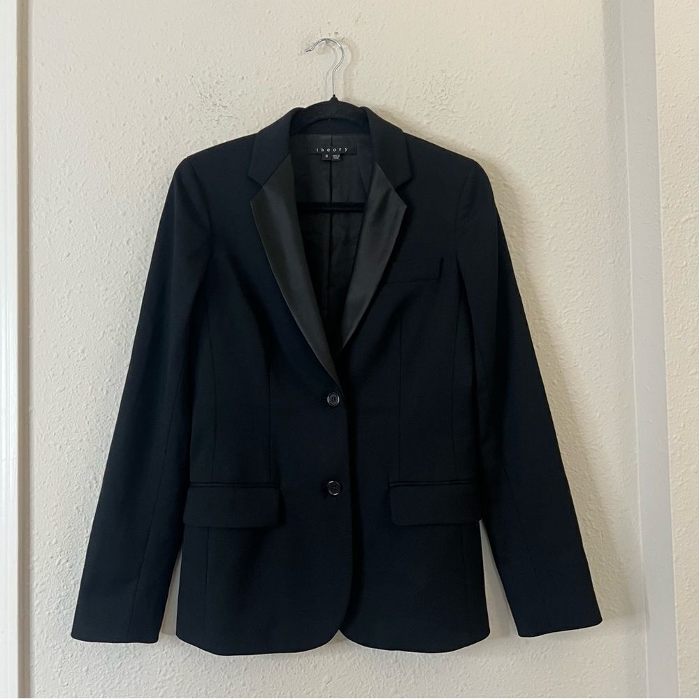 Theory Suzanne B Tuxedo Black Blazer Size Small