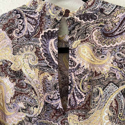 Sanctuary Paisley Babydoll Long Sleeve Blouse Top Size XS Peasant Boho
