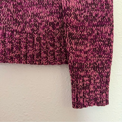Ann Taylor LOFT Chunky Marled Knit V-neck Sweater Size Large