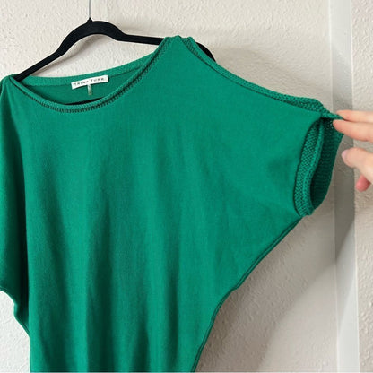 Trina Turk Cold Shoulder Short Sleeve Sweater in Green Size Small