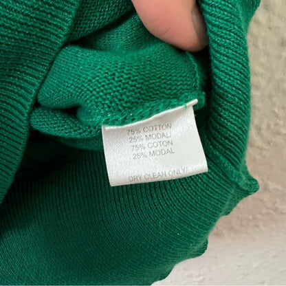 Trina Turk Cold Shoulder Short Sleeve Sweater in Green Size Small