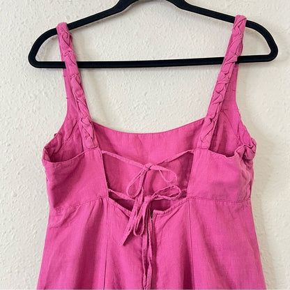 Zara Pink Linen Blend Mini Dress NEW Size Medium