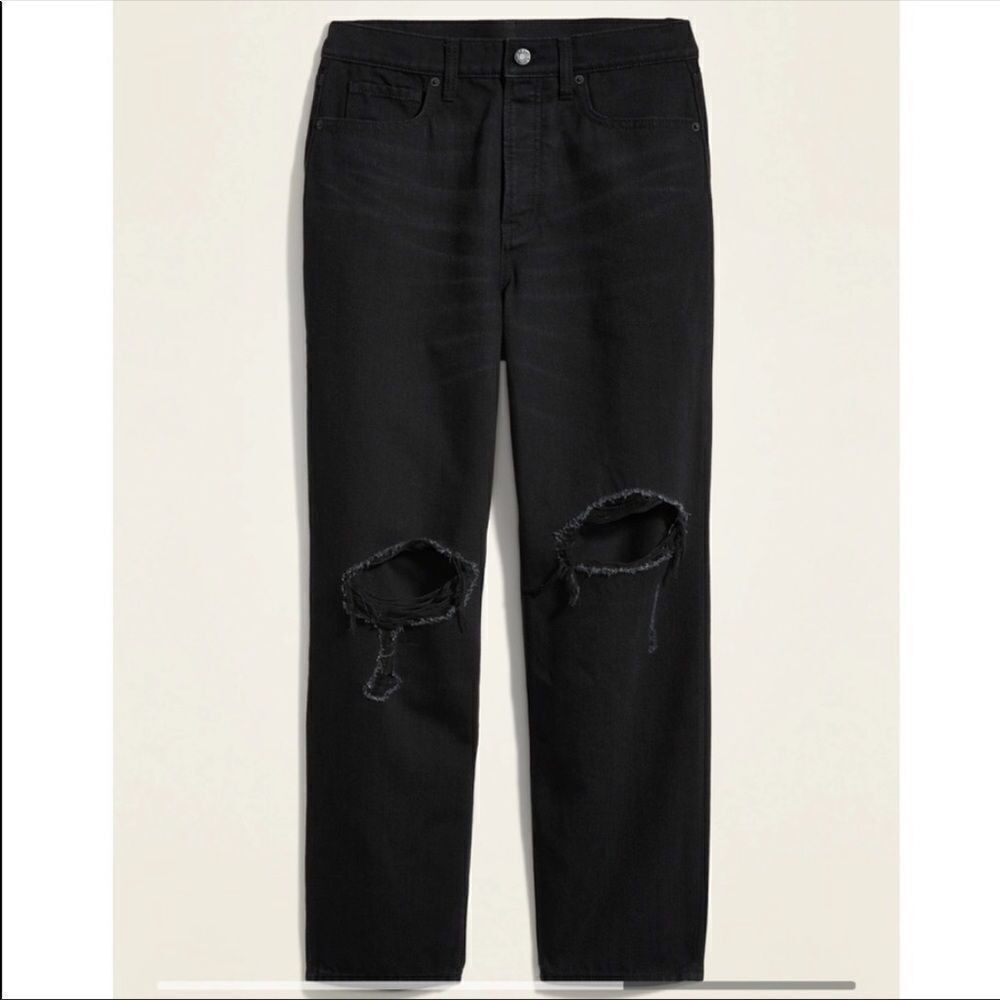 Women’s Extra High Waisted Straight Black Jeans