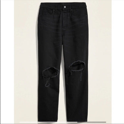 Women’s Extra High Waisted Straight Black Jeans