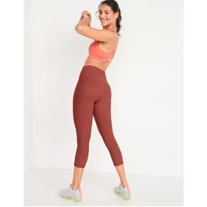 Old Navy Powersoft High Waisted Side Pocket Crop Leggings NWT Size Small