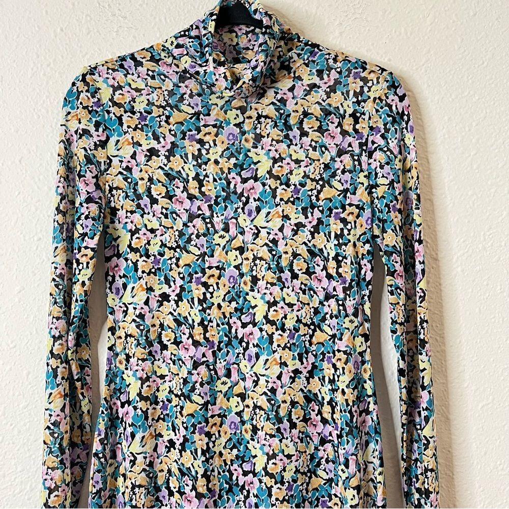 AFRM Shailene Floral Sheer Long Sleeve Dress Size Medium