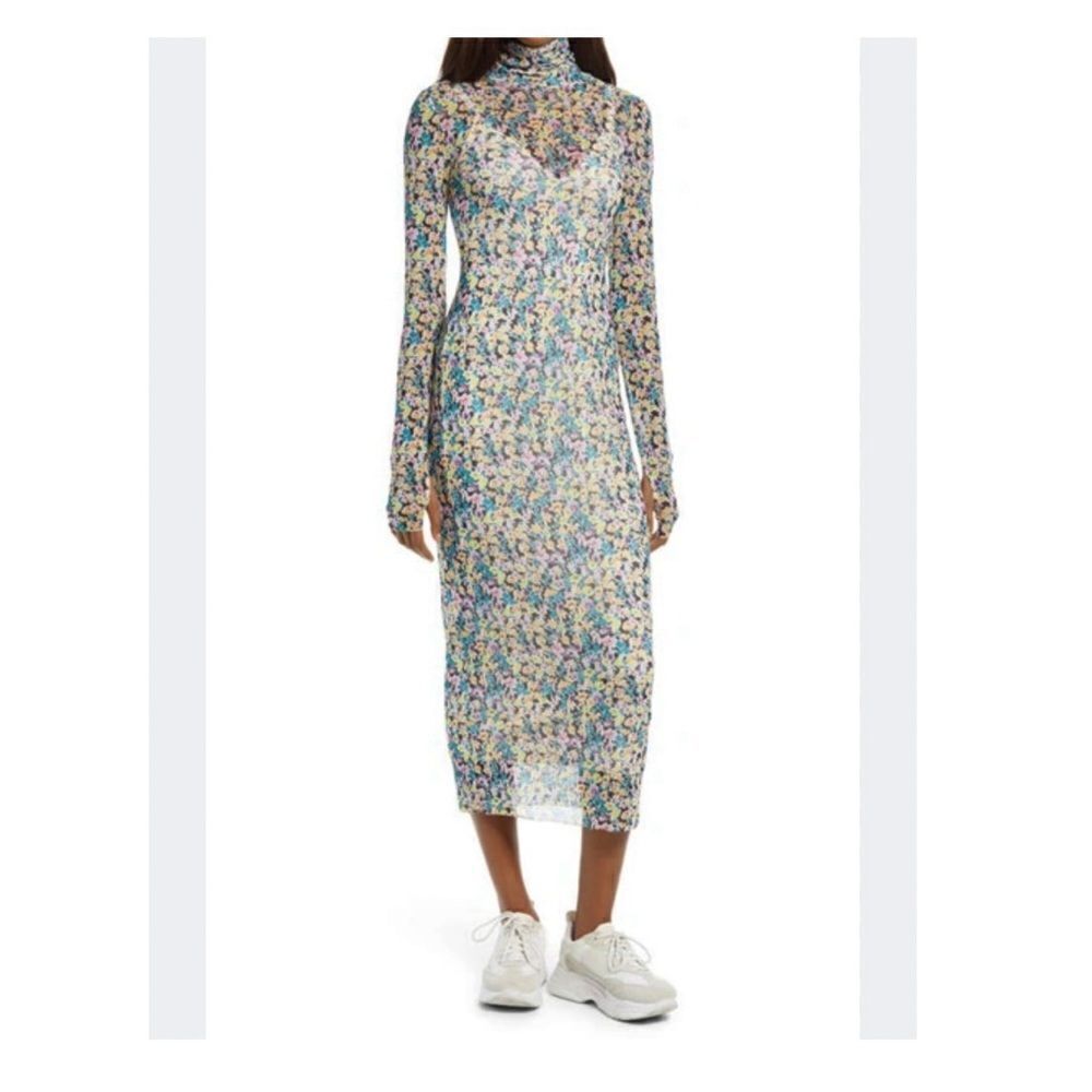 AFRM Shailene Floral Sheer Long Sleeve Dress Size Medium